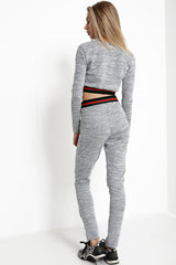 Red And Green Striped Waist Loungewear Set