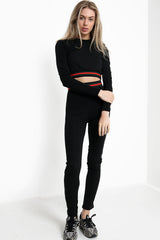 Red And Green Striped Waist Loungewear Set