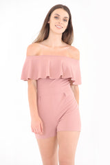 Frill Bardot Playsuit