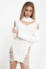 Koude schouderchoker nek gescheurde ladder doden gebreide trui