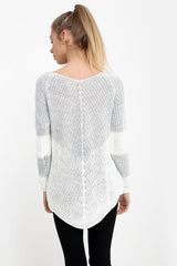 Contrast Colour Block Knitted Jumper