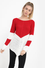 Contrast Colour Block Knitted Jumper