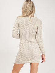 Cable Knit Panel Knitted Dress
