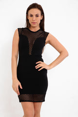 Lattice Fishnet Mesh Bodycon Dress