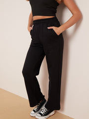 Pantalones de lana de pierna ancha