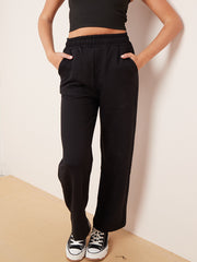 Pantalones de lana de pierna ancha