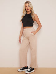 Pantalones de lana de pierna ancha