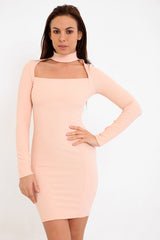 Choker & Square Neck Bodycon Dress