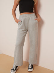 Pantalones de lana de pierna ancha