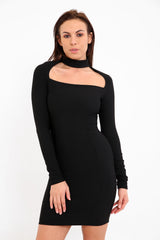 Choker & Square Neck Bodycon Dress