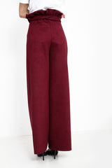 Suede papieren zak wijd been broek