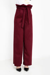 Suede papieren zak wijd been broek