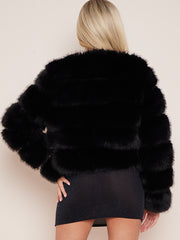 Long Sleeves Faux Fur Jacket