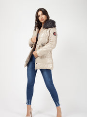 Faux Fur Hood Padded Jacket
