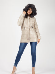 Faux Fur Hood Padded Jacket