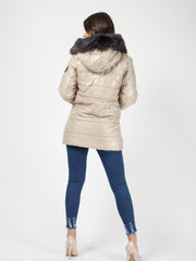 Faux Fur Hood Padded Jacket