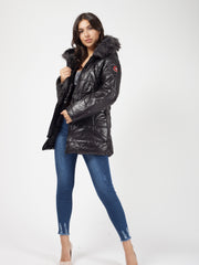 Faux Fur Hood Padded Jacket