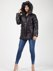 Faux Fur Hood Padded Jacket
