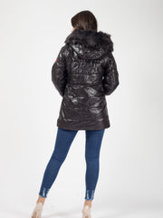 Faux Fur Hood Padded Jacket
