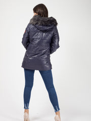 Faux Fur Hood Padded Jacket