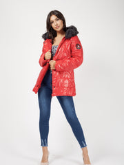 Faux Fur Hood Padded Jacket