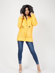 Faux Fur Hood Padded Jacket