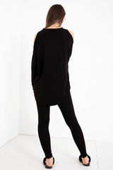 V-Neck Cold Shoulder Lounge Wear