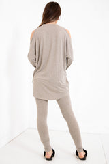 V-Neck Cold Shoulder Lounge Wear