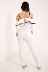 Cold Shoulder Frill Jumpsuit
