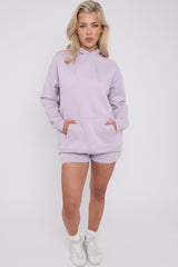 Oversized Hoodie & Shorts Fleece Co-ord