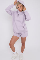 Oversized Hoodie & Shorts Fleece Co-ord