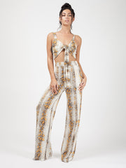 Snake Print Bralet And Trouser Co-ord