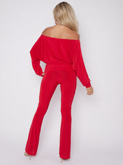 Slinky Batwing Bardot Top & Flare Trouser Co-ord