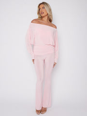 Slinky Batwing Bardot Top & Flare Trouser Co-ord