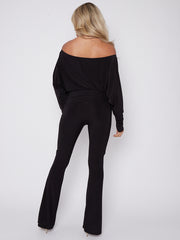 Slinky Batwing Bardot Top & Flare Trouser Co-ord