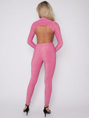Open Back Lurex Jumpsuit