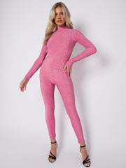 Open Back Lurex Jumpsuit