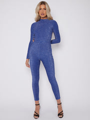 Open Back Lurex Jumpsuit