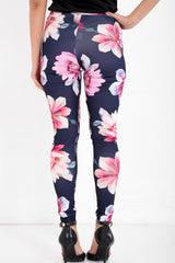 Blumendruckkrepp -Leggings