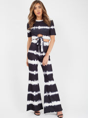 Tie Dye Knot Front Crop Top & Trouser Co-ord