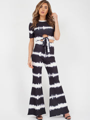 Tie Dye Knot Front Crop Top & Trouser Co-ord