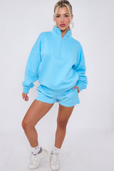 1/2 Zip Top & Shorts Fleece Co-ord