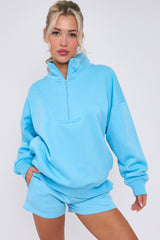 1/2 Zip Top & Shorts Fleece Co-ord