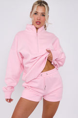1/2 Zip Top & Shorts Fleece Co-ord