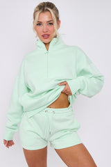 1/2 Zip Top & Shorts Fleece Co-ord