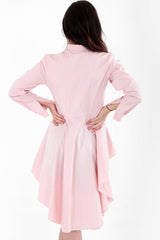 Rose Embroidered Dip Hem Shirt