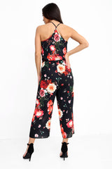 Floral Print Tie Knot Belted Cami Culotte