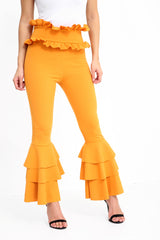Multi Layered Ruched Frill Trousers