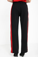 Popper Button Striped Trousers