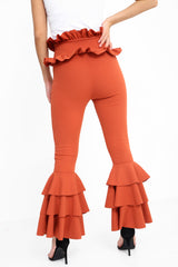 Multi Layered Ruched Frill Trousers